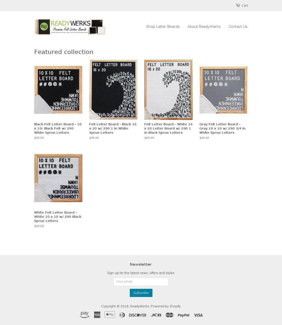 readywerks.com — Shopify storefront screenshot