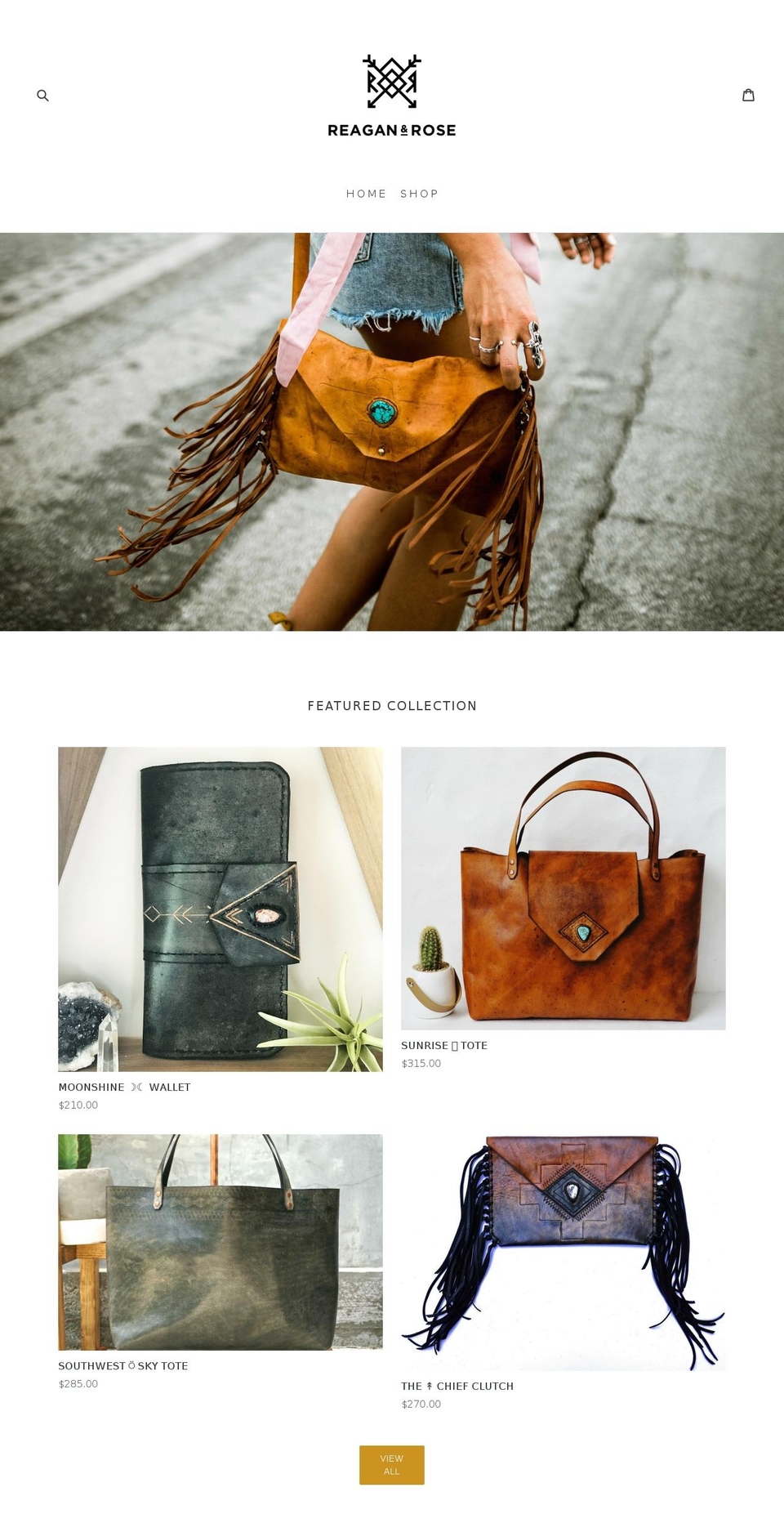 reaganandrose.com — Shopify storefront screenshot