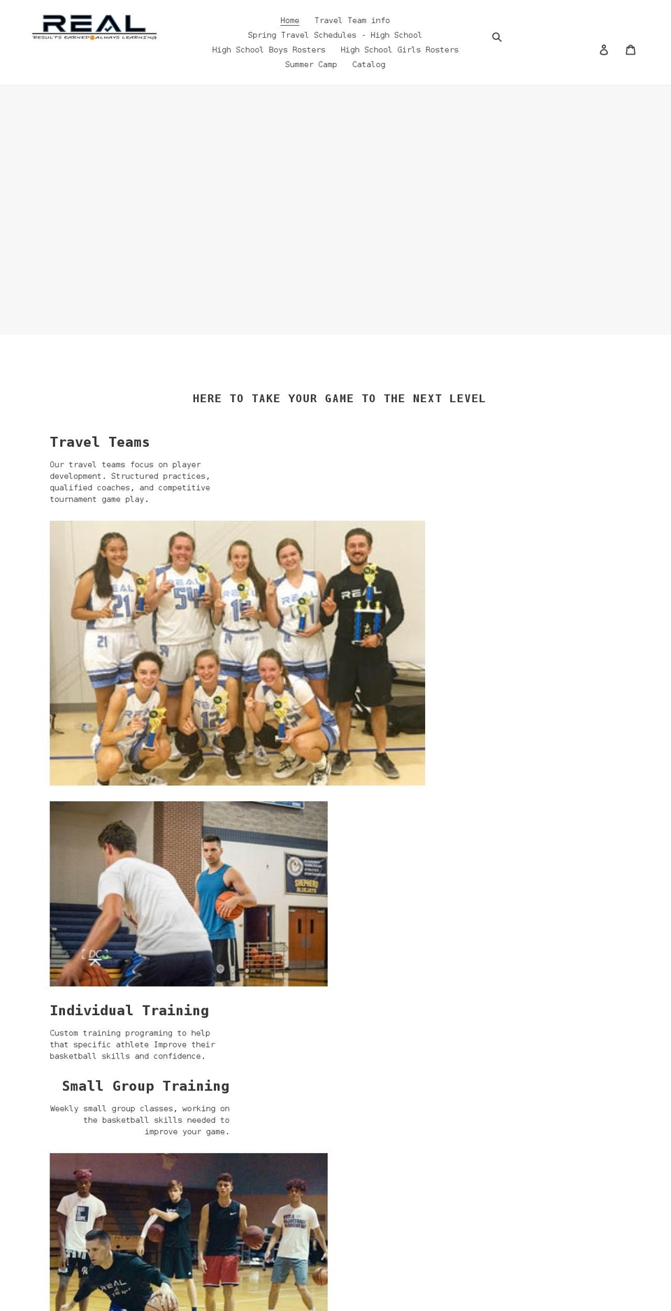 real-basketball.com shopify website screenshot