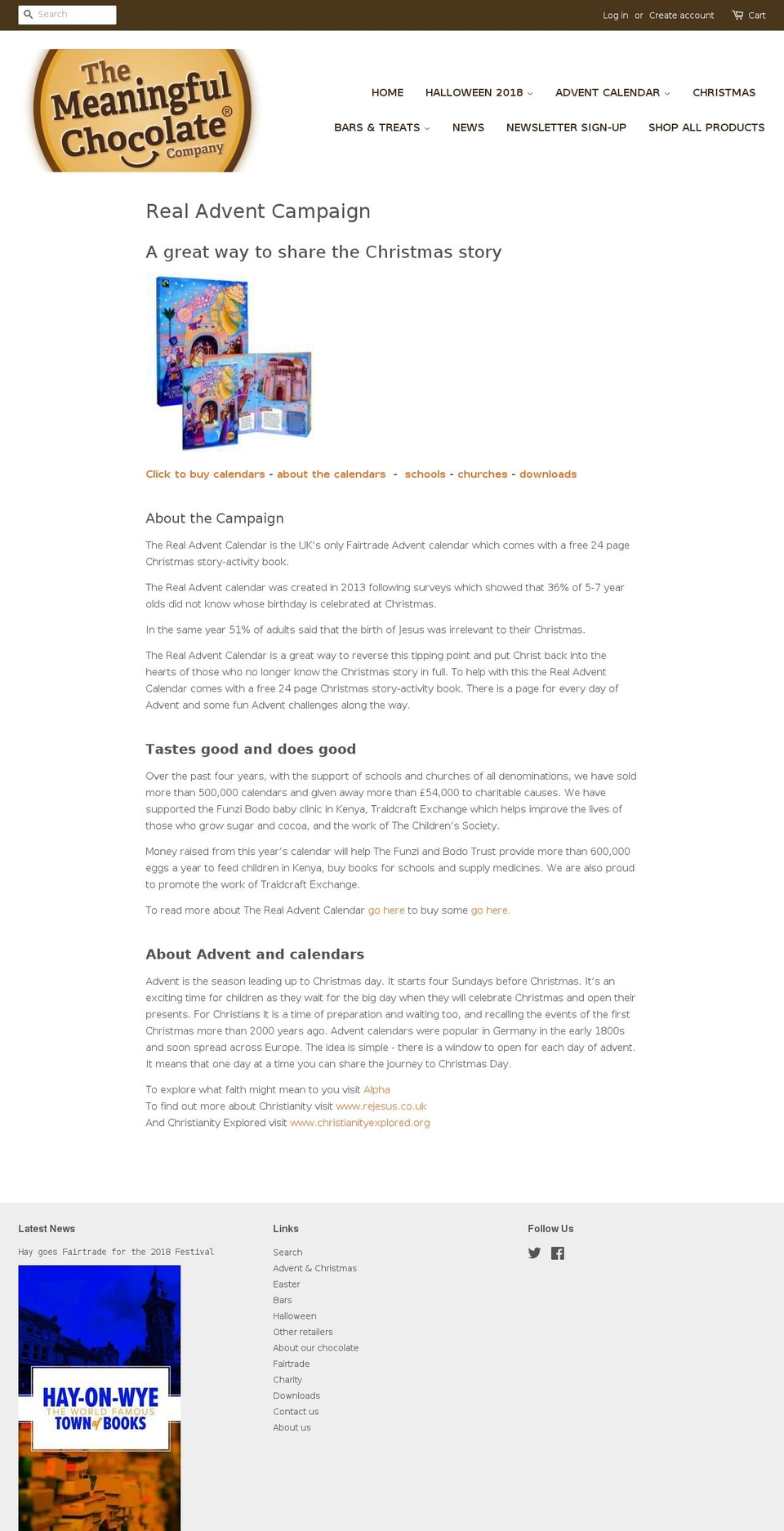 realadvent.net shopify website screenshot