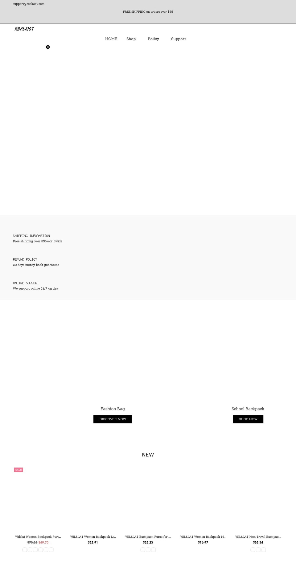 realaiot.com shopify website screenshot