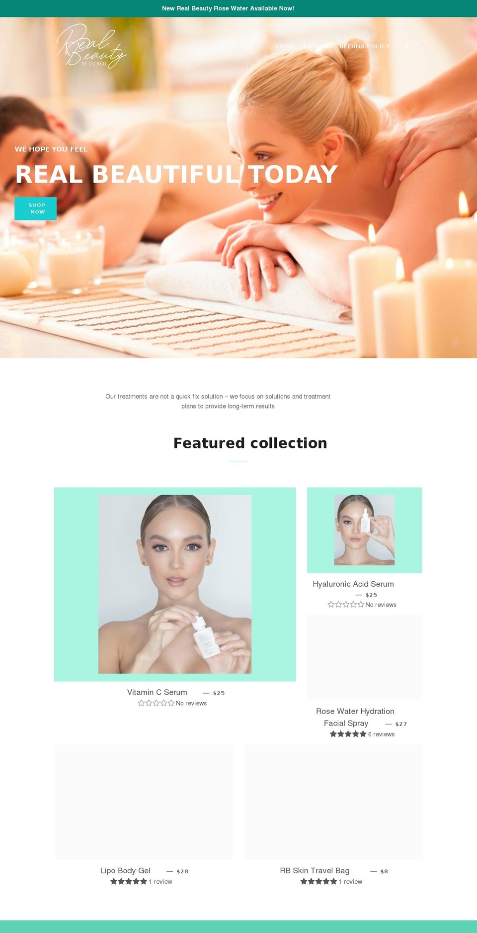 realbeautyesthetic.com shopify website screenshot