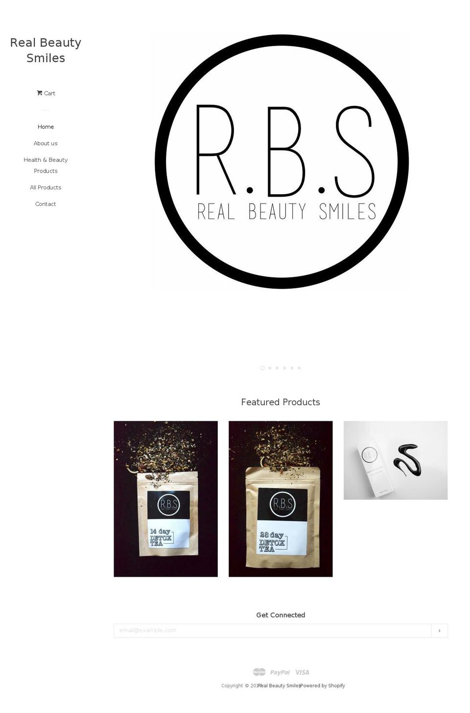 realbeautysmiles.com shopify website screenshot