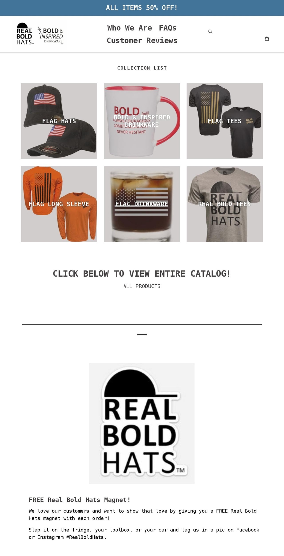 realboldhats.com shopify website screenshot
