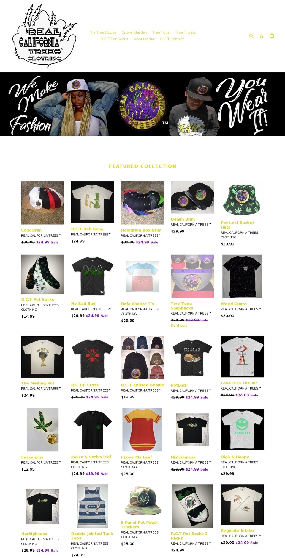 realcalitrees.com — Shopify storefront screenshot