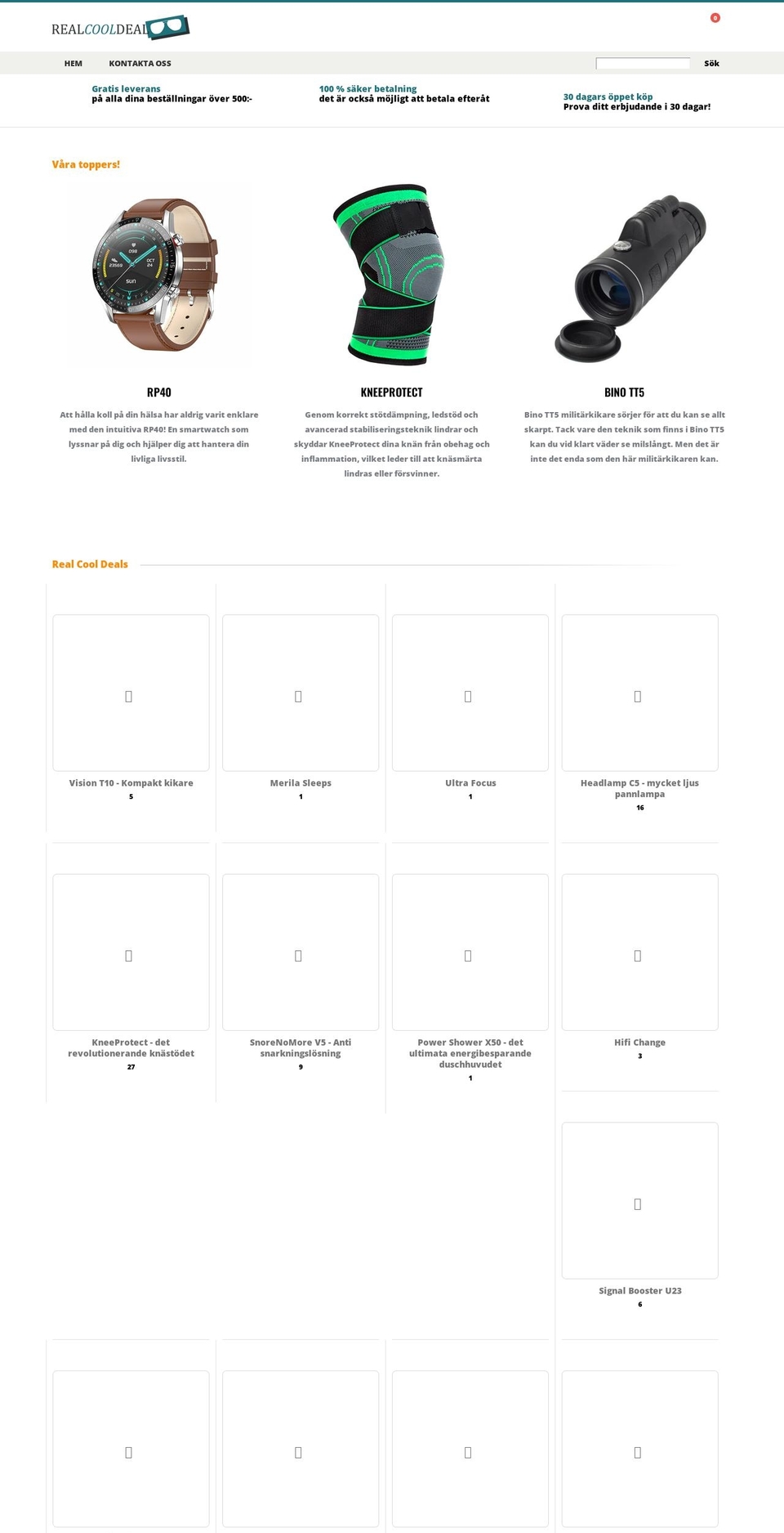 realcooldeal.se shopify website screenshot