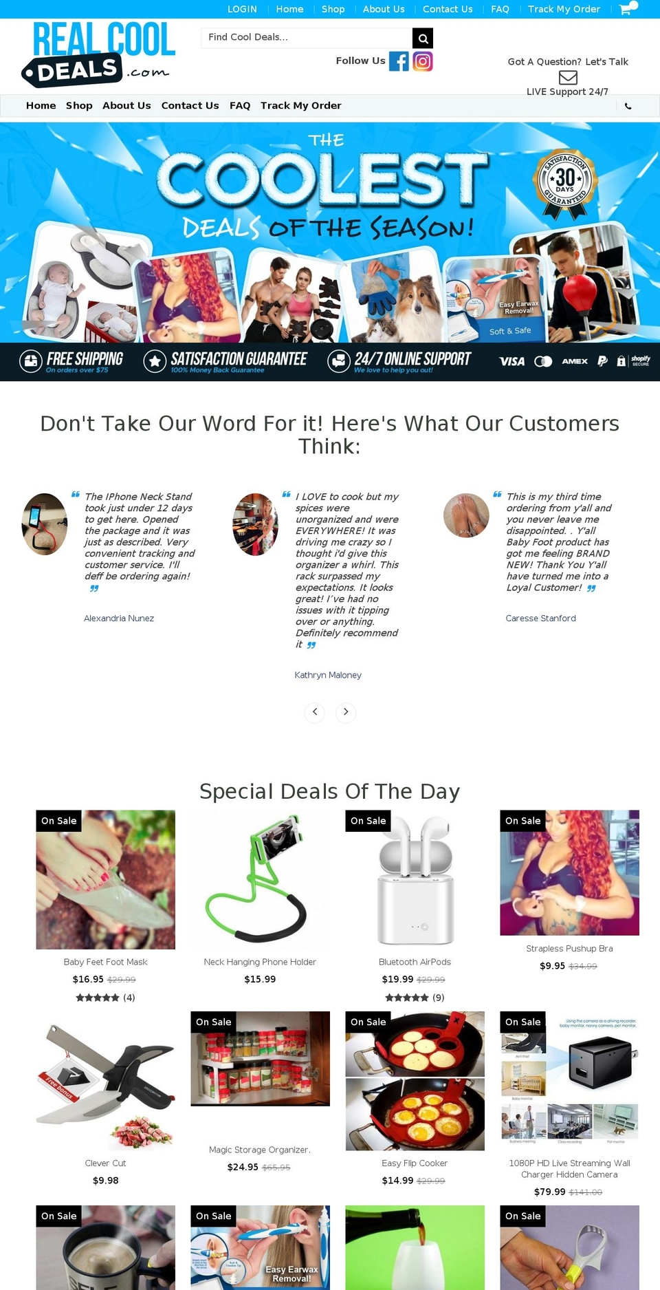 realcooldeals.com shopify website screenshot
