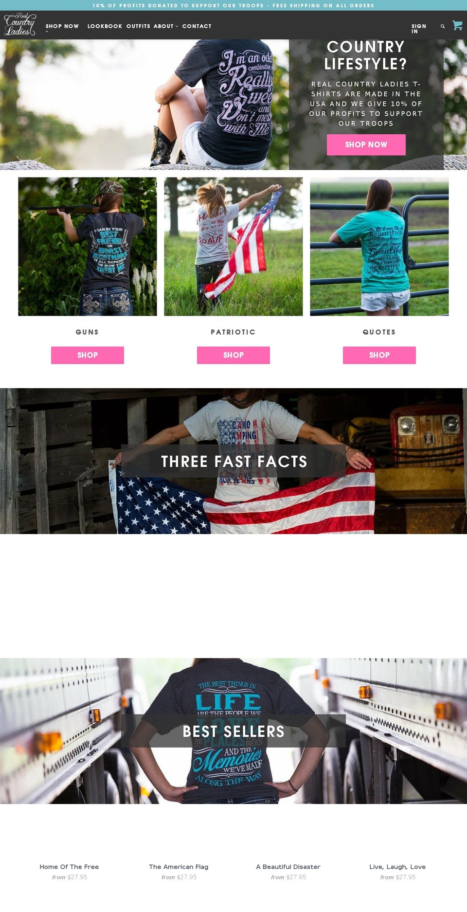 realcountryladies.com shopify website screenshot