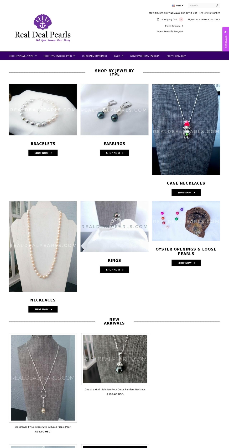 realdealpearl.com — Shopify storefront screenshot