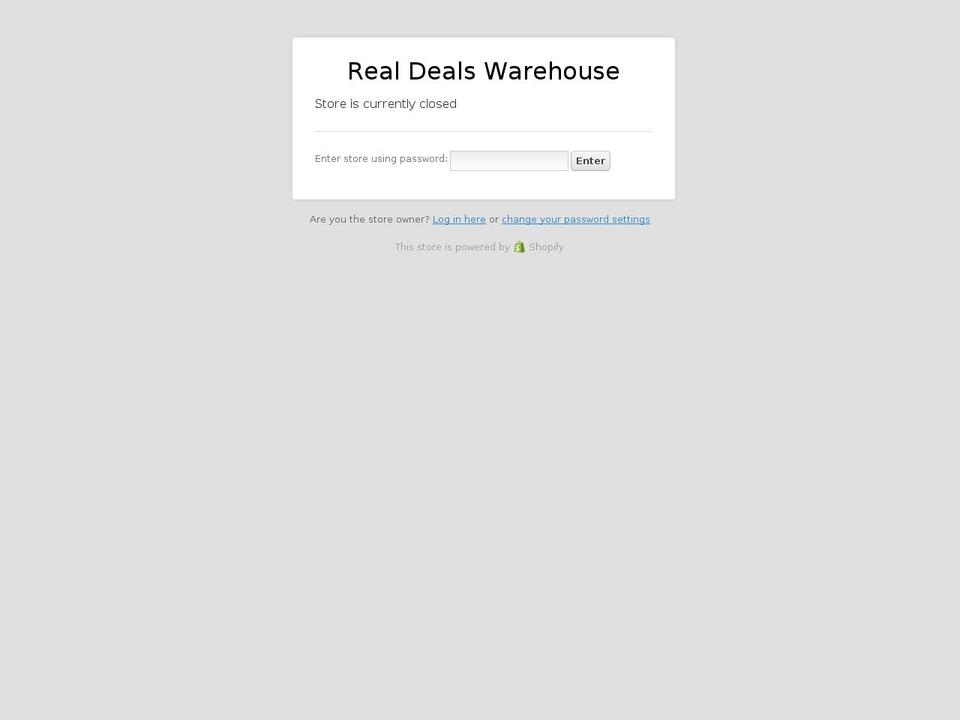 realdealswarehouse.com — Shopify storefront screenshot