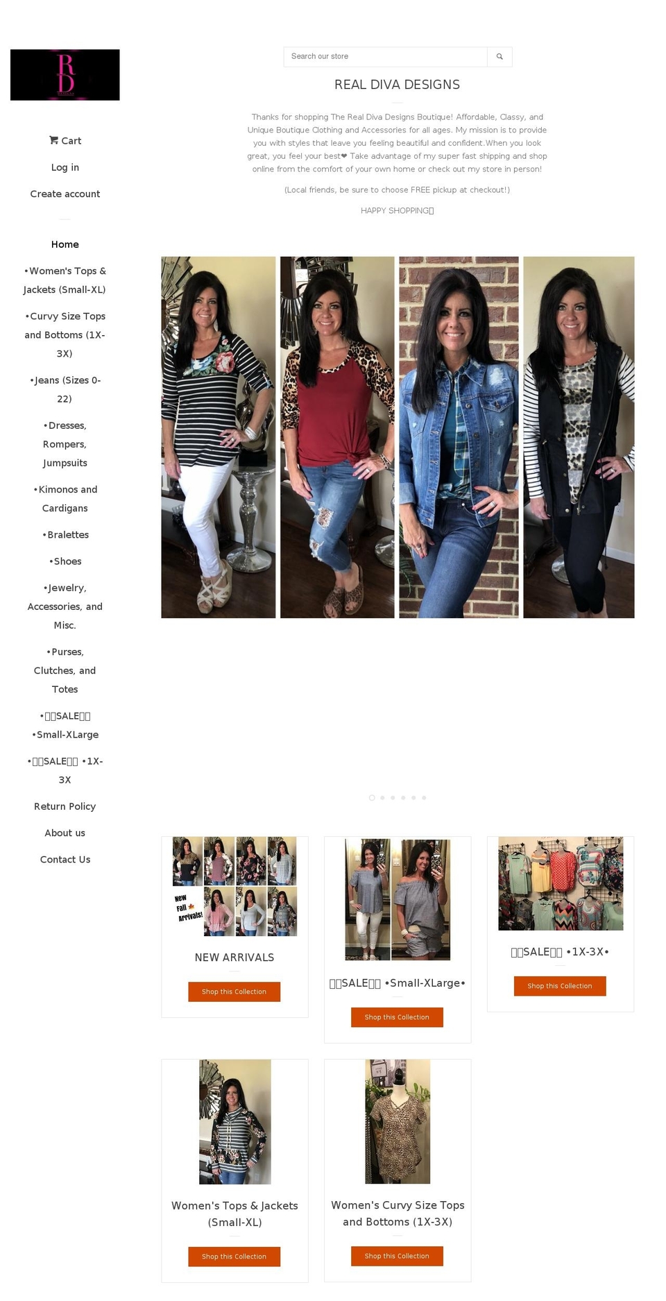 realdivadesigns.com — Shopify storefront screenshot