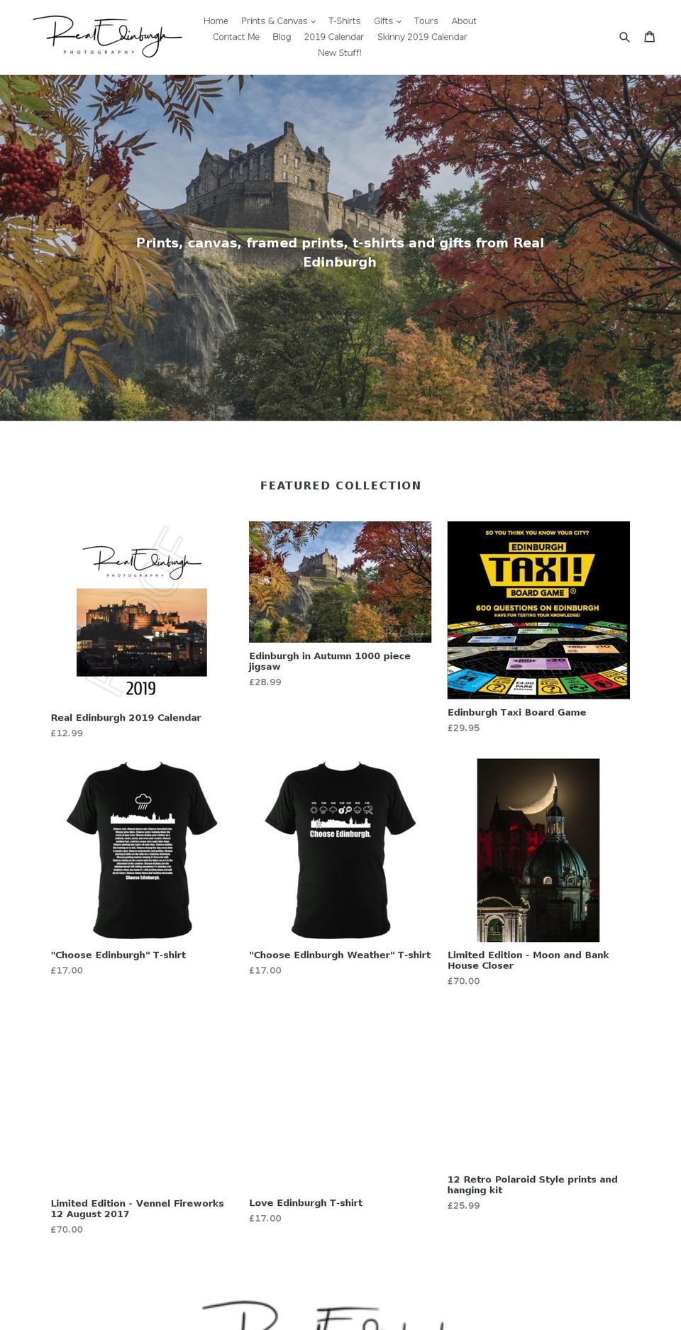 realedinburgh.co.uk shopify website screenshot