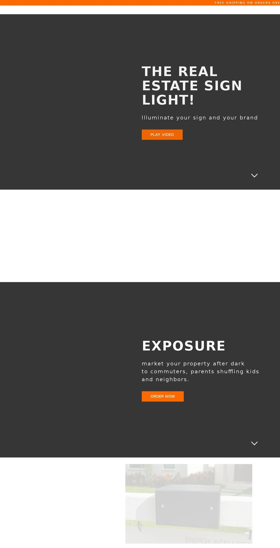 realestatesignlight.com shopify website screenshot