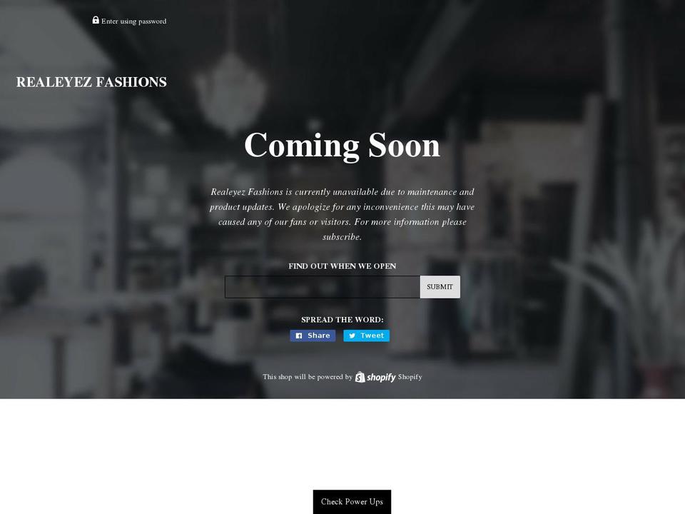 realeyezfashions.com — Shopify storefront screenshot
