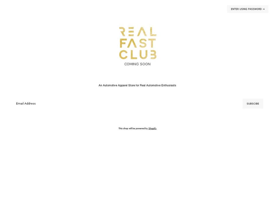 realfastclub.com — Shopify storefront screenshot