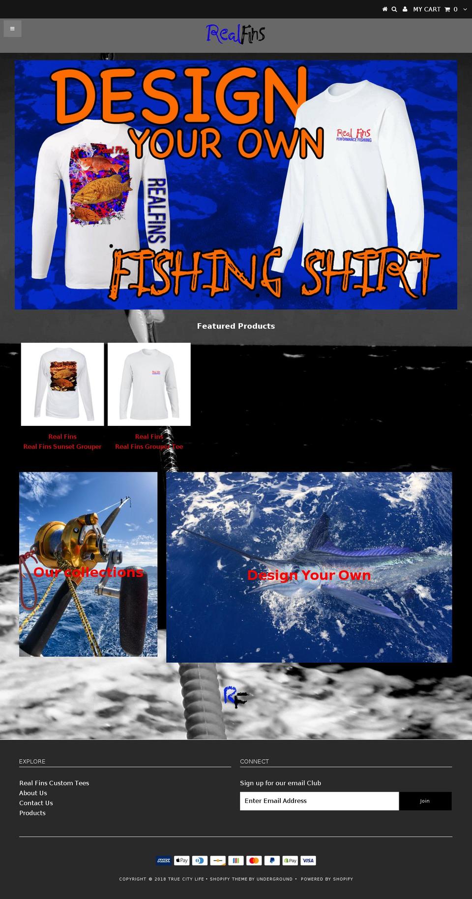 realfins.com — Shopify storefront screenshot
