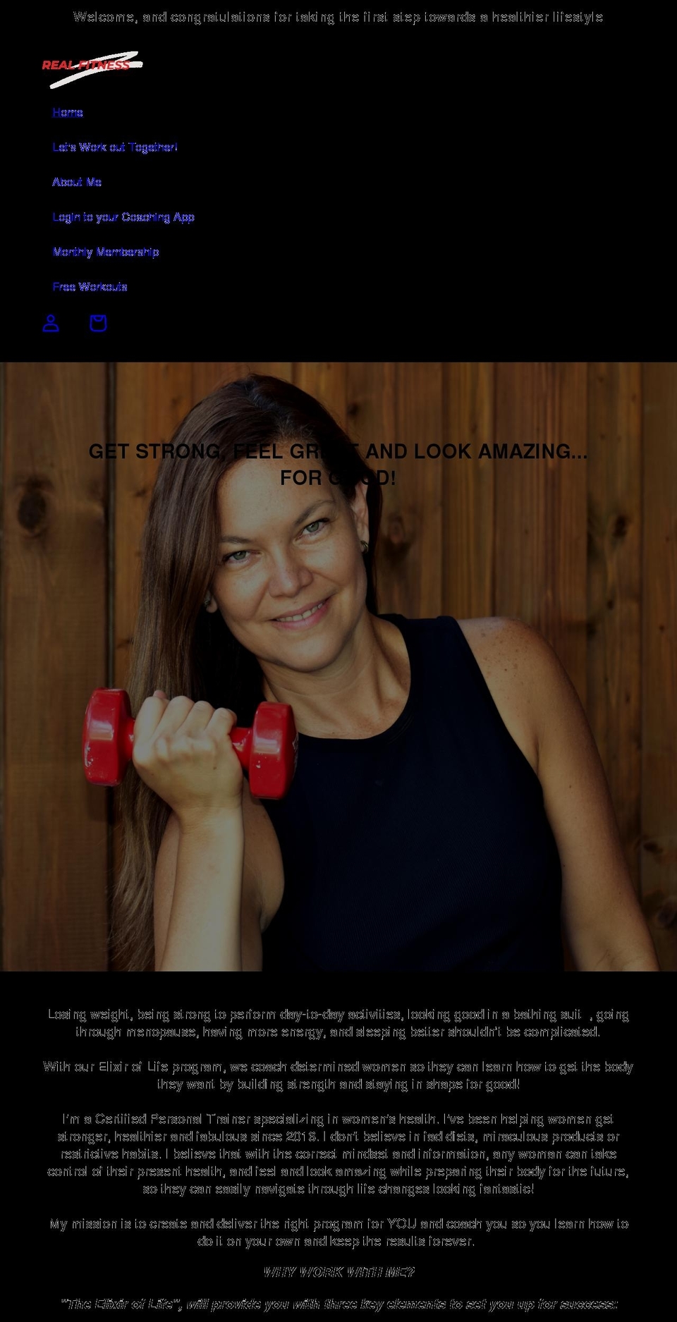 realfitness.ca shopify website screenshot