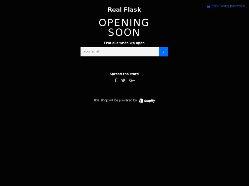 realflask.net shopify website screenshot