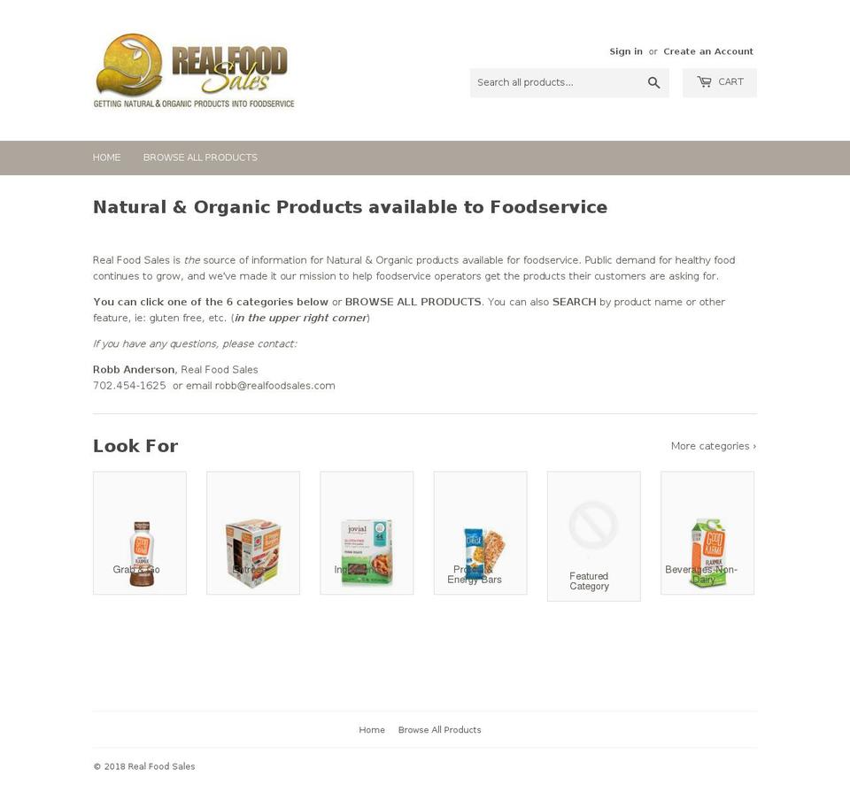 realfoodsales.info shopify website screenshot