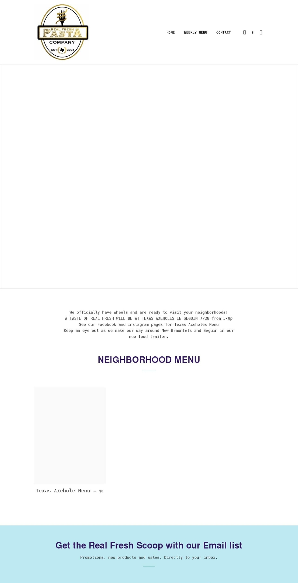 realfreshpastaco.com shopify website screenshot