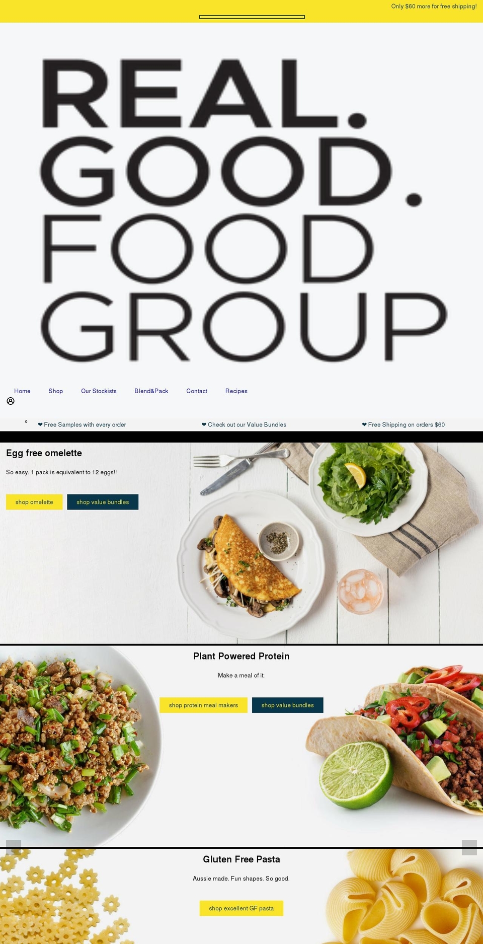 realgoodfoodgroup.com shopify website screenshot