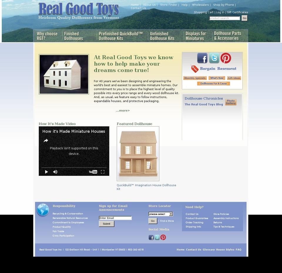 realgoodtoysdollhouses.com shopify website screenshot