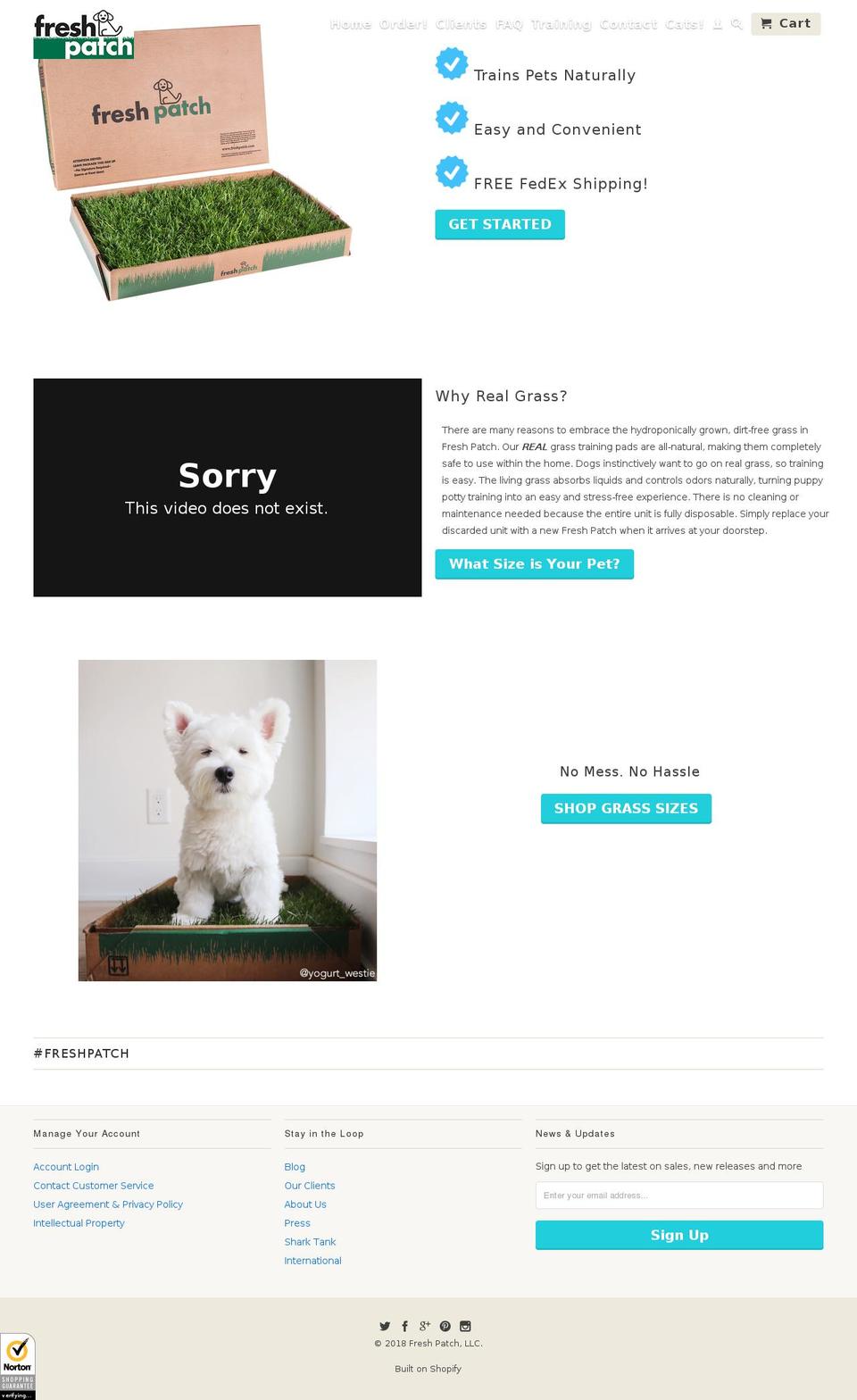 realgrassdogpotty.com shopify website screenshot