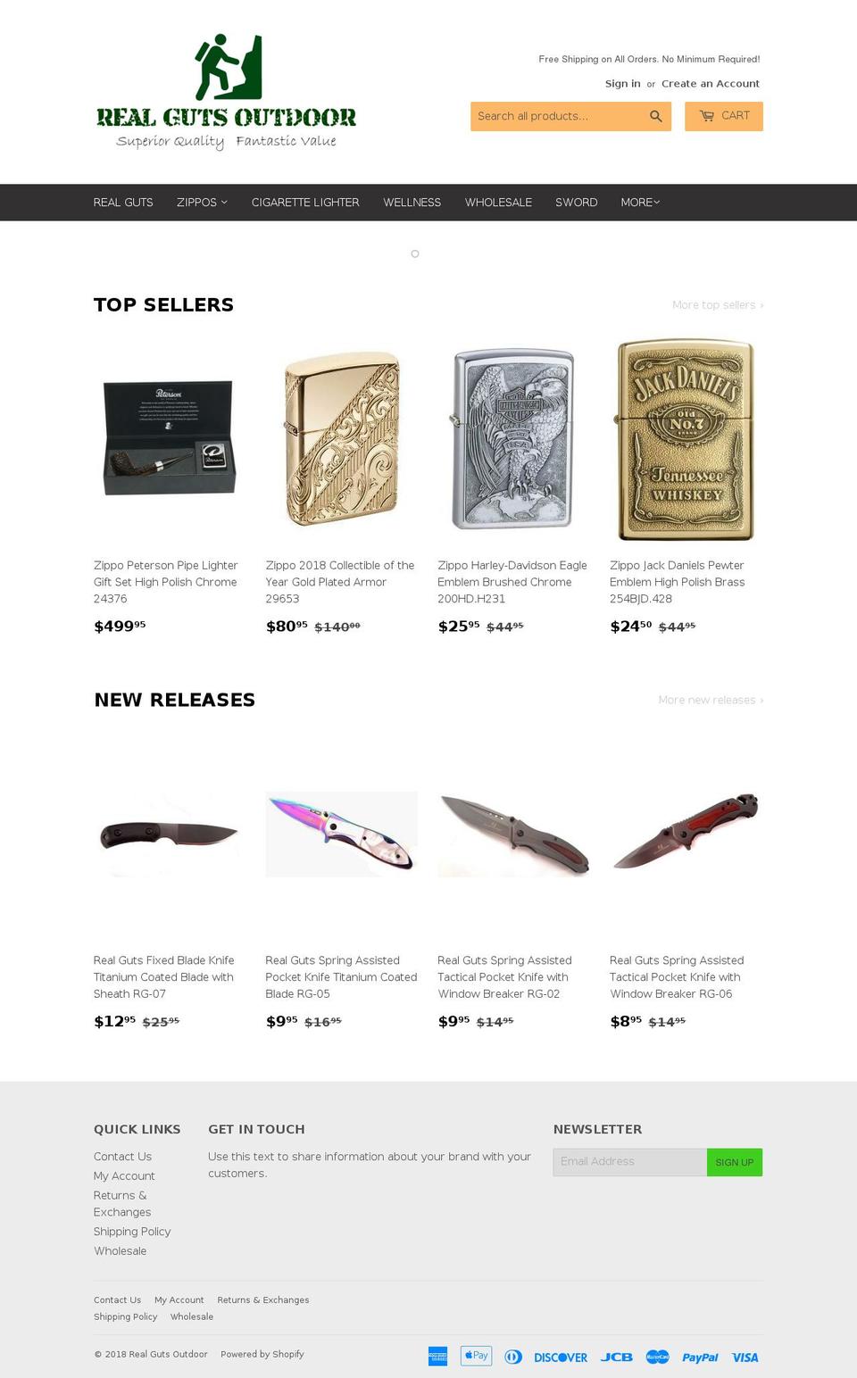 realgutsoutdoor.com shopify website screenshot