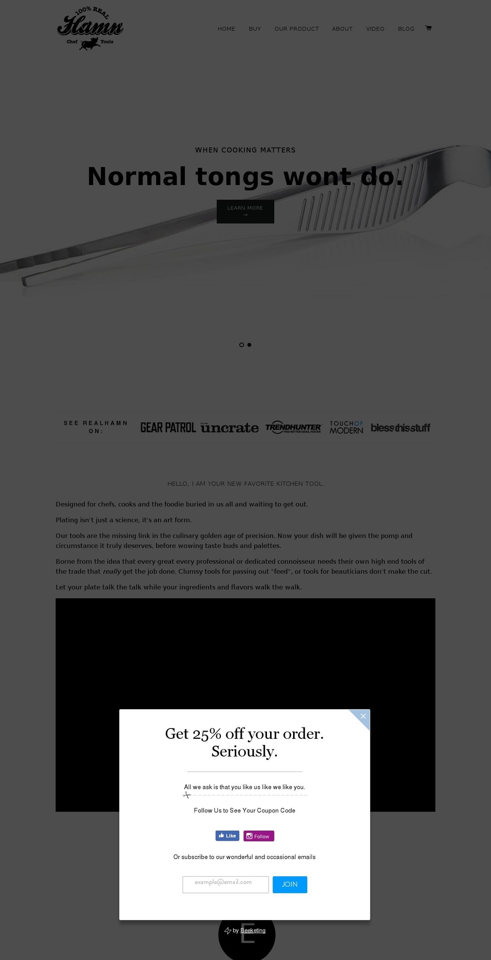 realhamncheftools.com — Shopify storefront screenshot