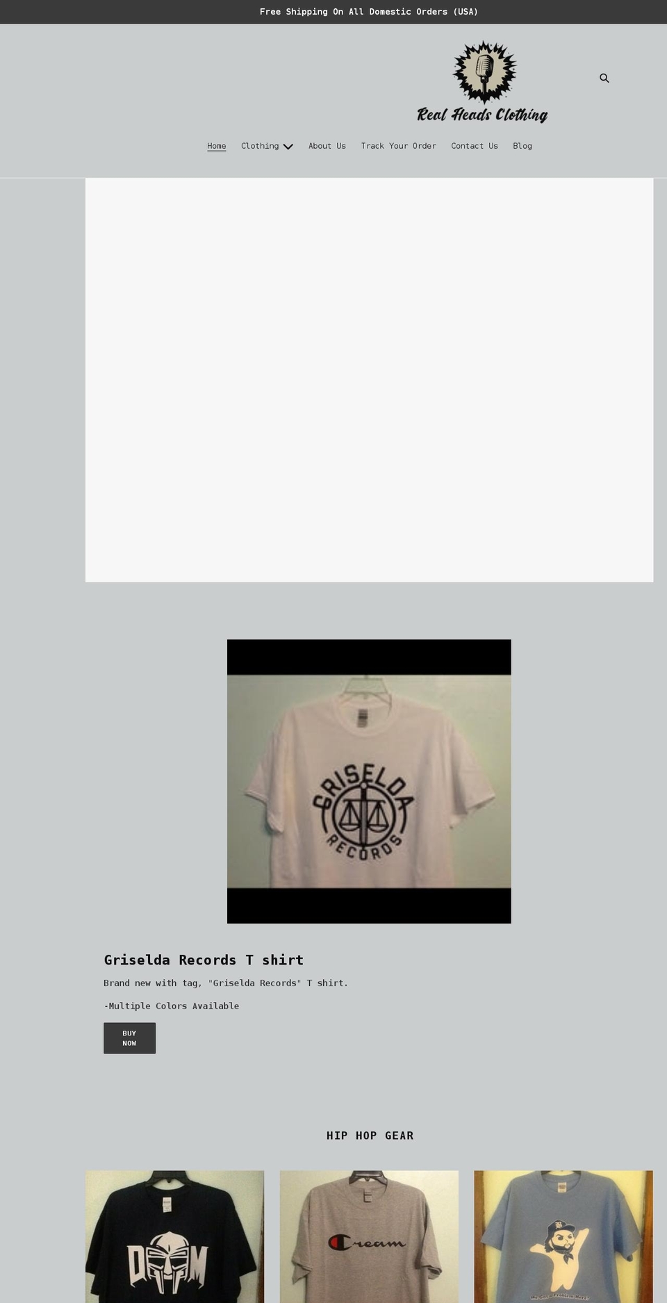 realheadsclothing.com shopify website screenshot