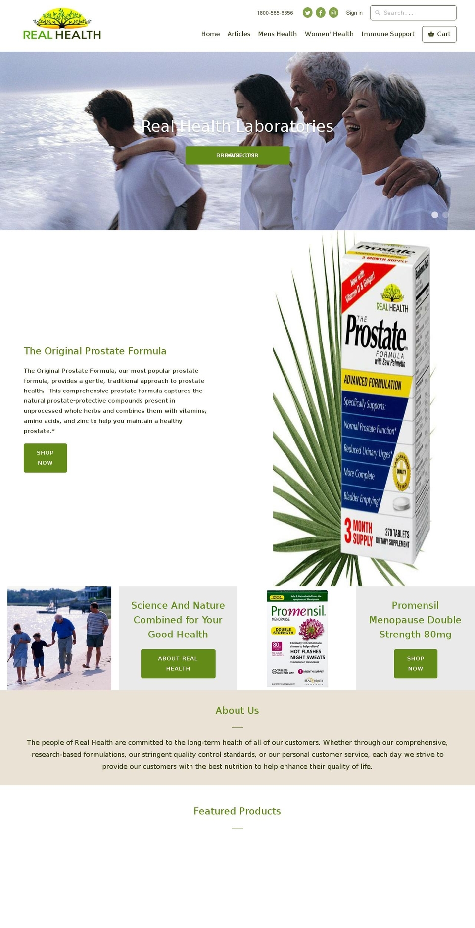 realhealth.com shopify website screenshot