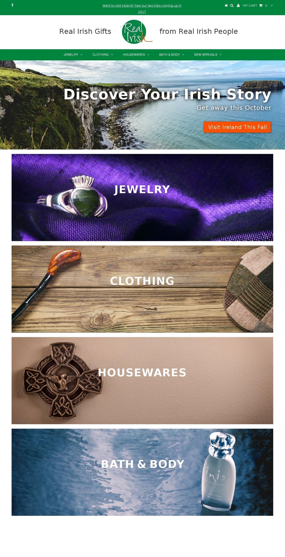 realirish.com shopify website screenshot