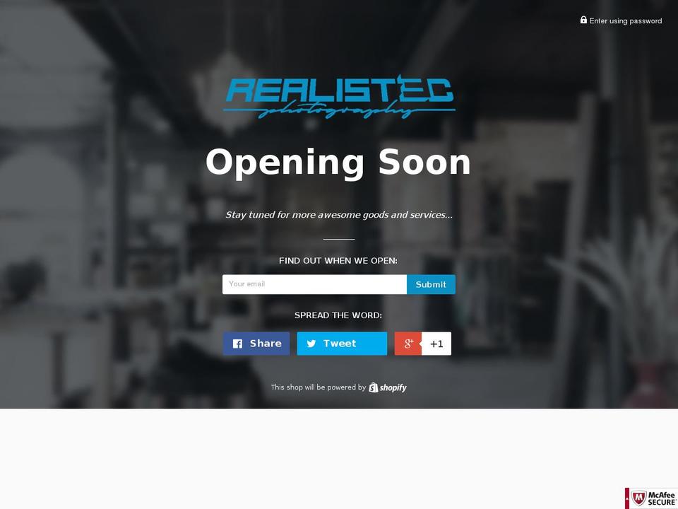 realistec.com shopify website screenshot