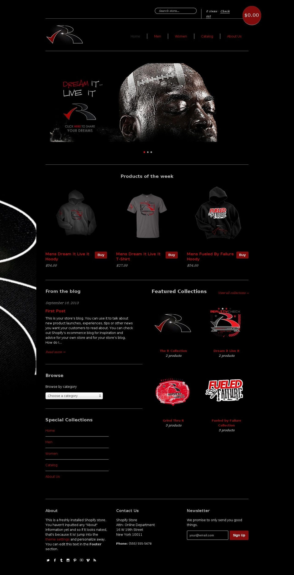 realitycheckdreams.com shopify website screenshot