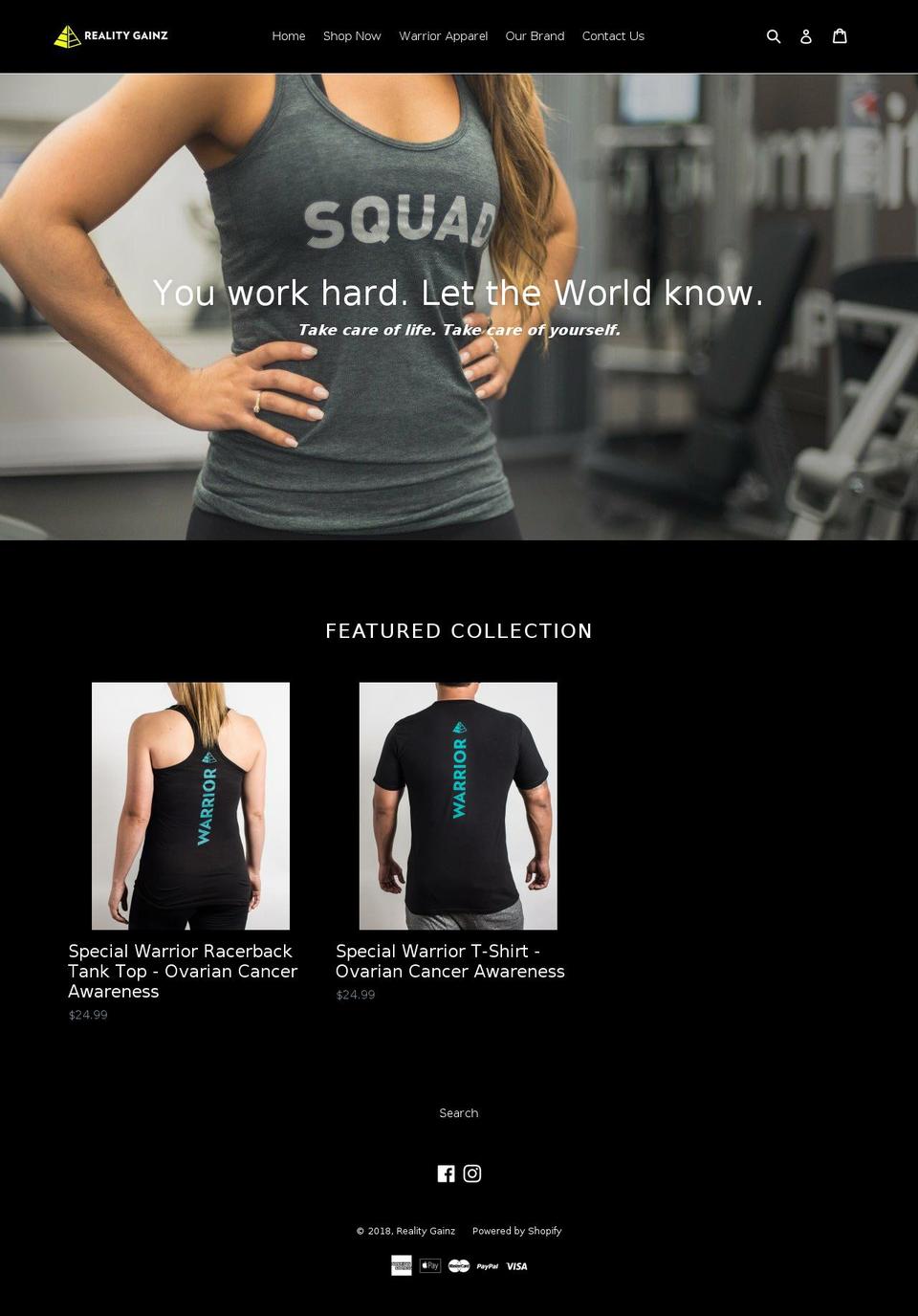 realitygainz.com — Shopify storefront screenshot