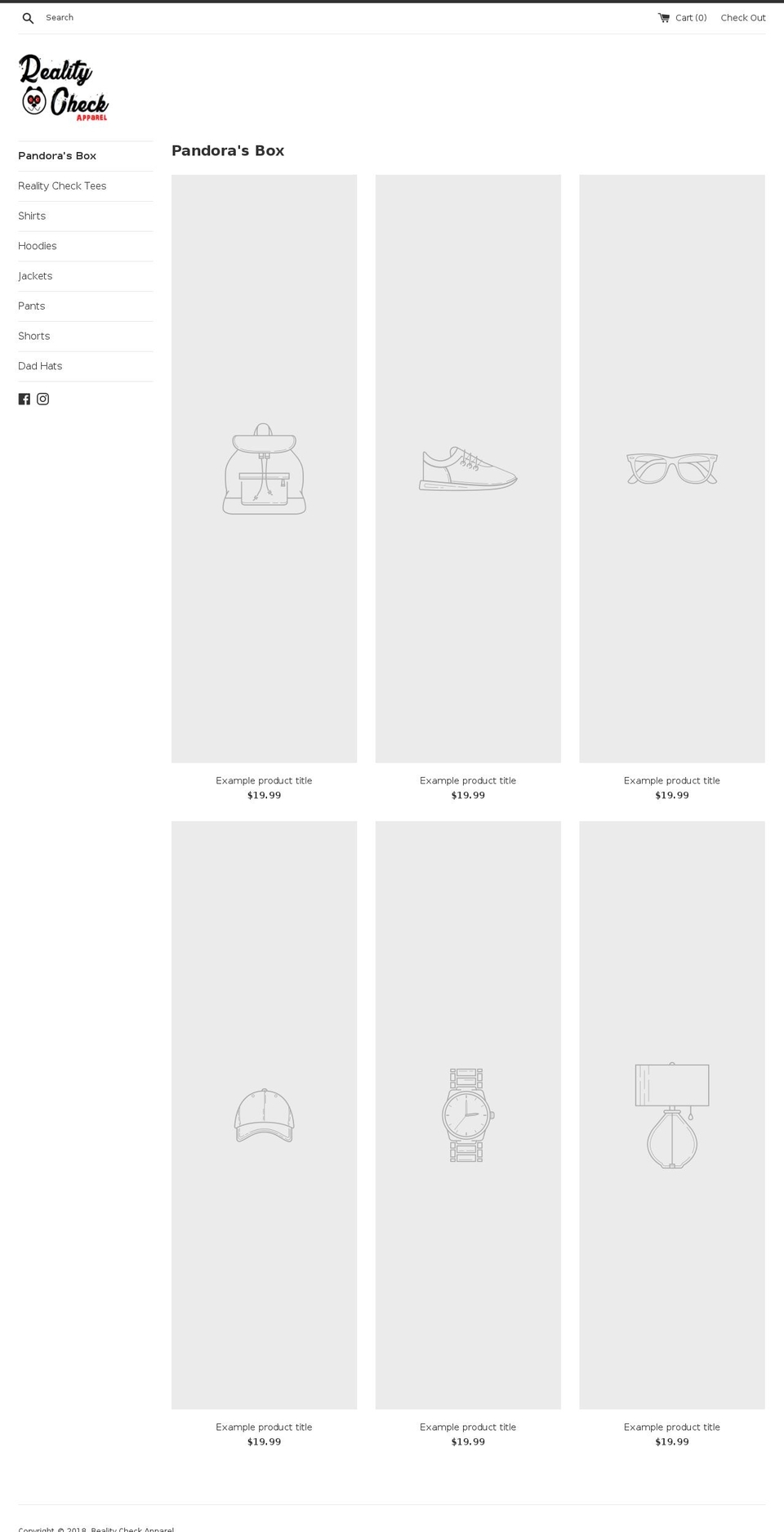 realityxapparel.com — Shopify storefront screenshot
