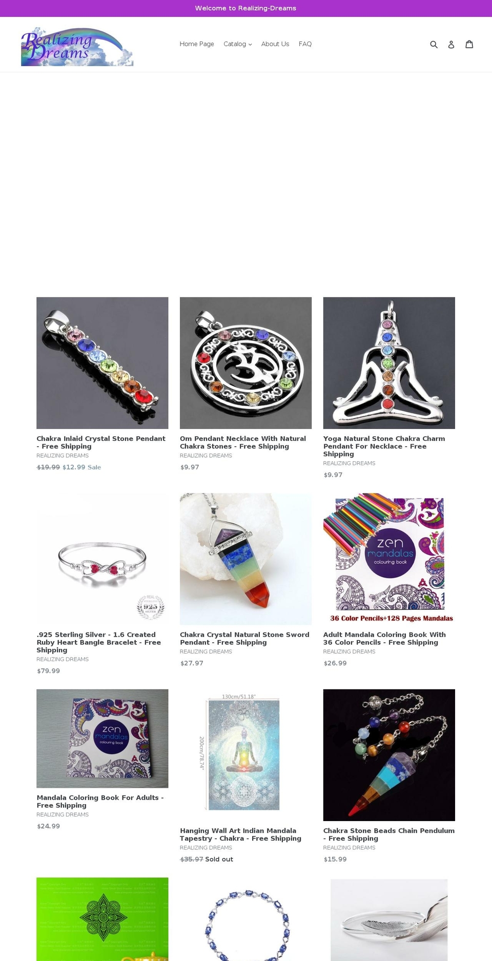 realizing-dreams.com — Shopify storefront screenshot