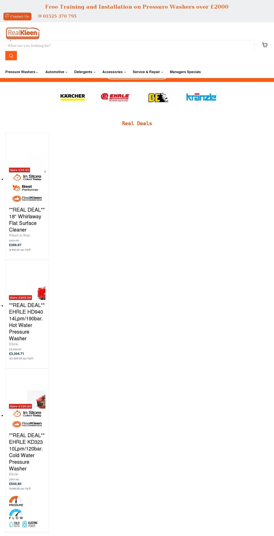 realkleen.co.uk shopify website screenshot