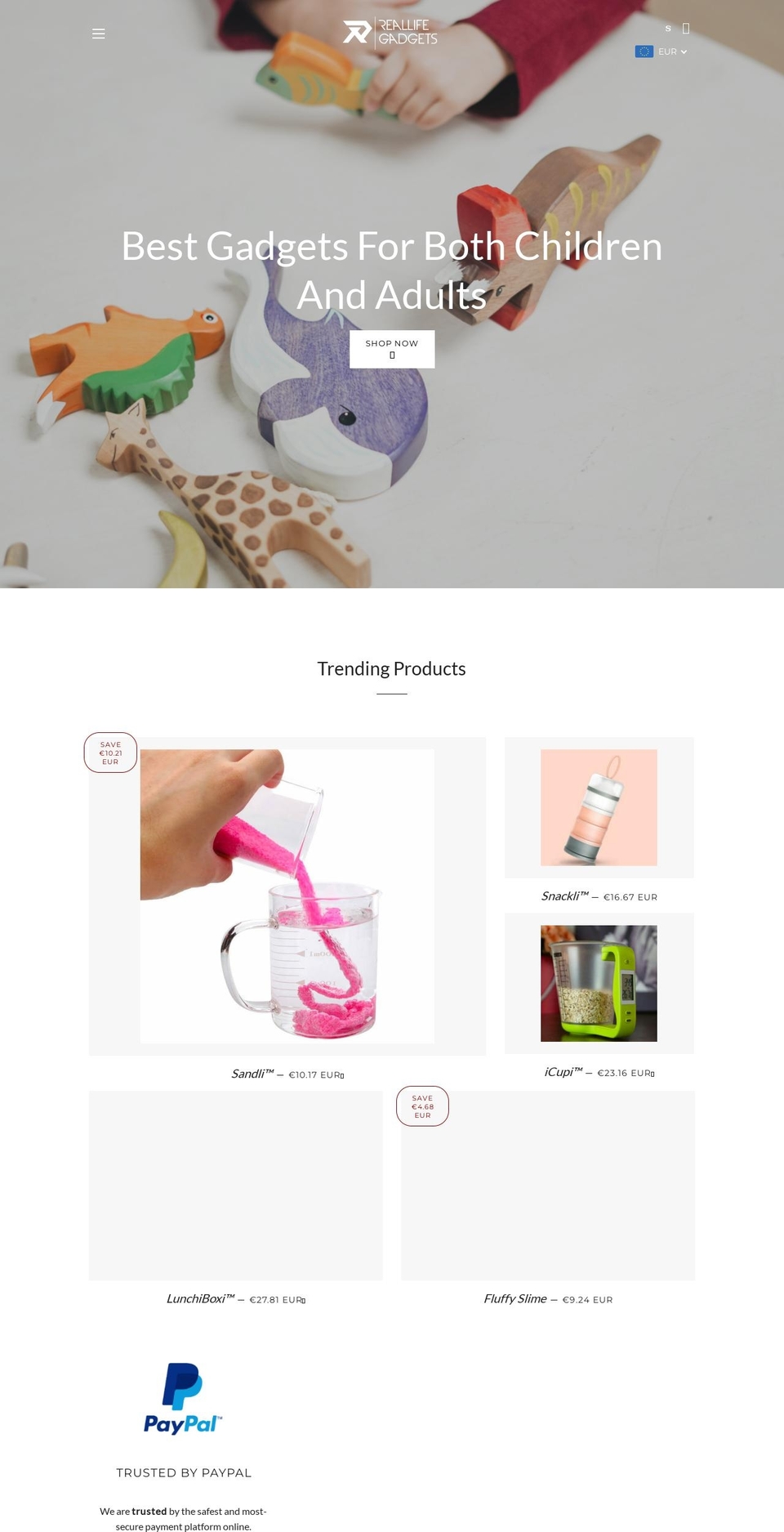 reallifegadgets.com — Shopify storefront screenshot