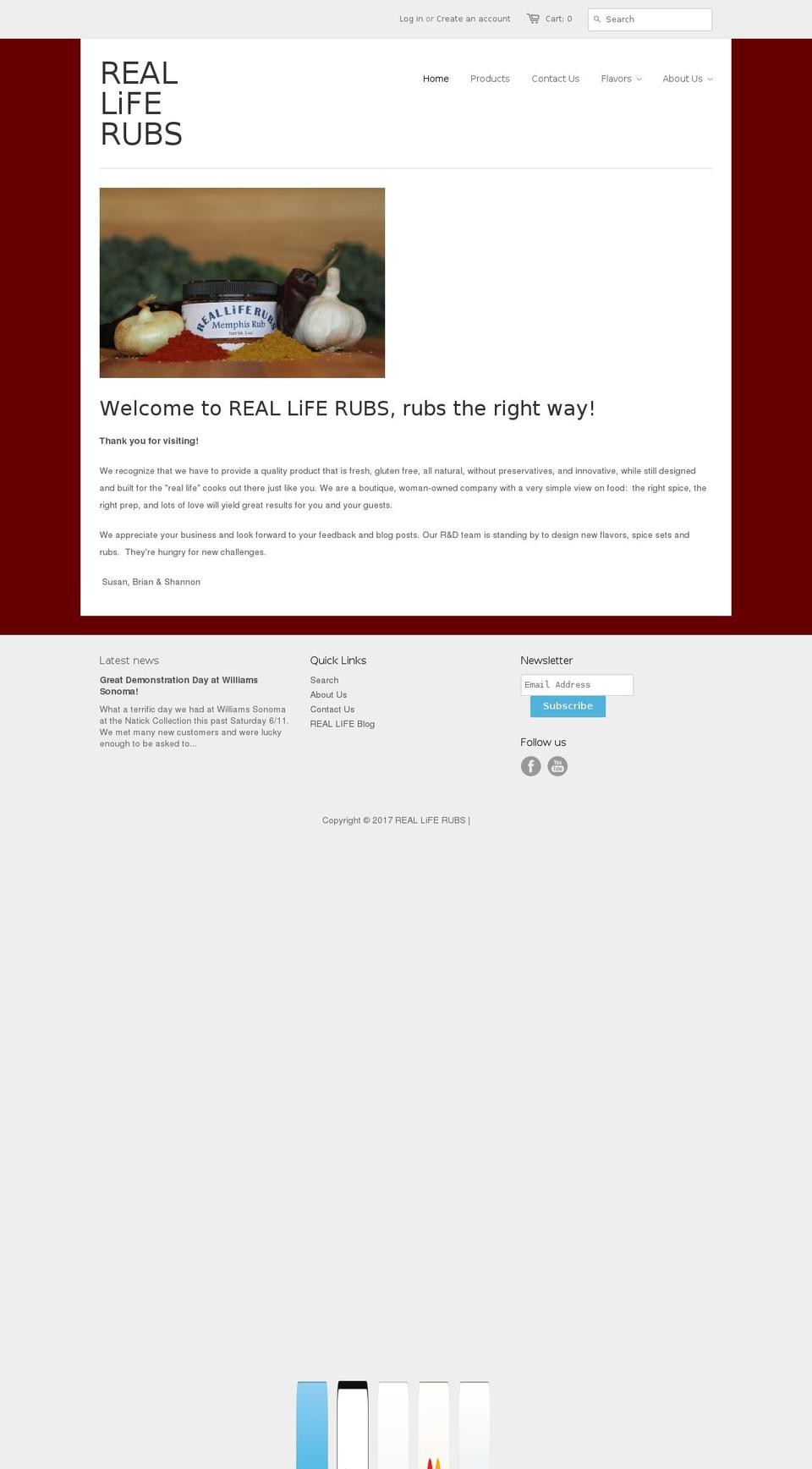 realliferubs.com shopify website screenshot