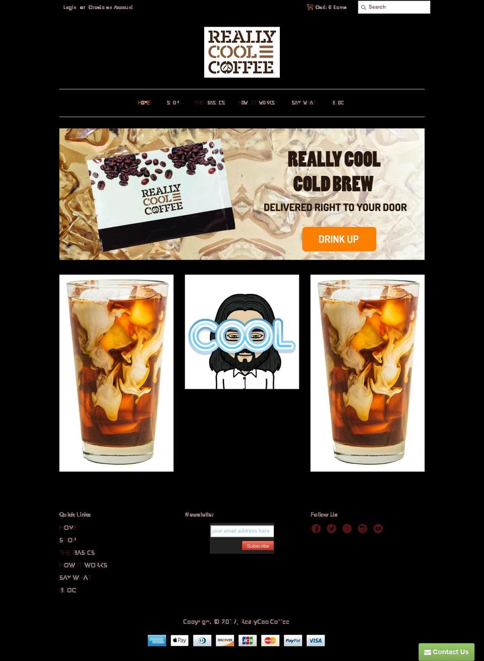 reallycoolcoffee.com shopify website screenshot