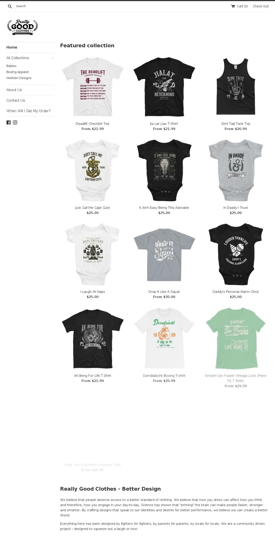 reallygoodclothes.com shopify website screenshot