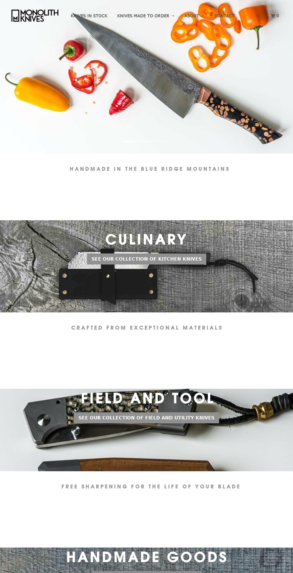 reallygoodknives.com — Shopify storefront screenshot