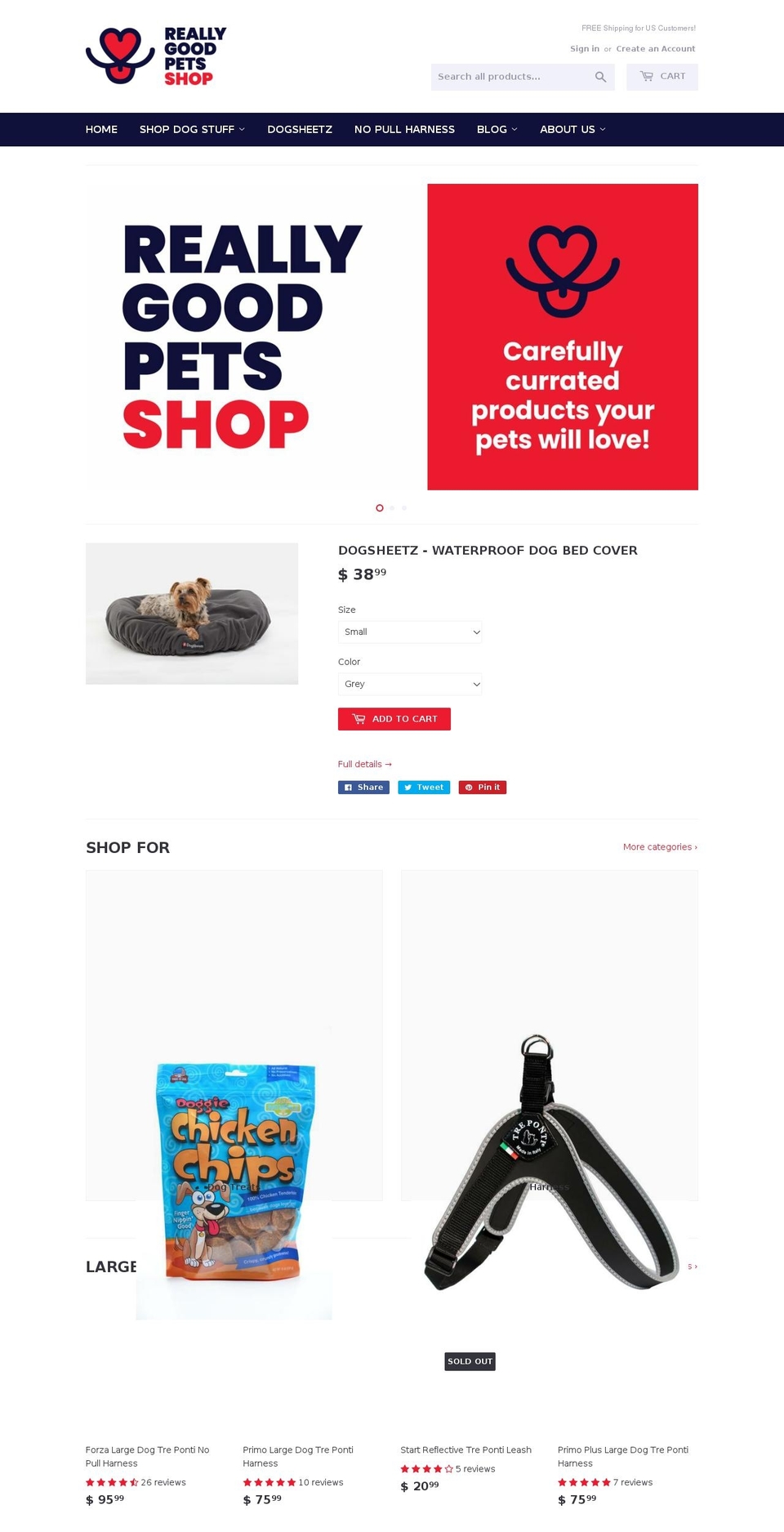 reallygoodpetsupplies.com — Shopify storefront screenshot