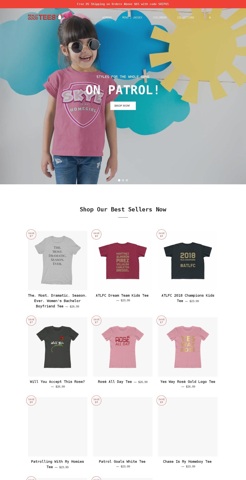 reallygoodtees.com — Shopify storefront screenshot