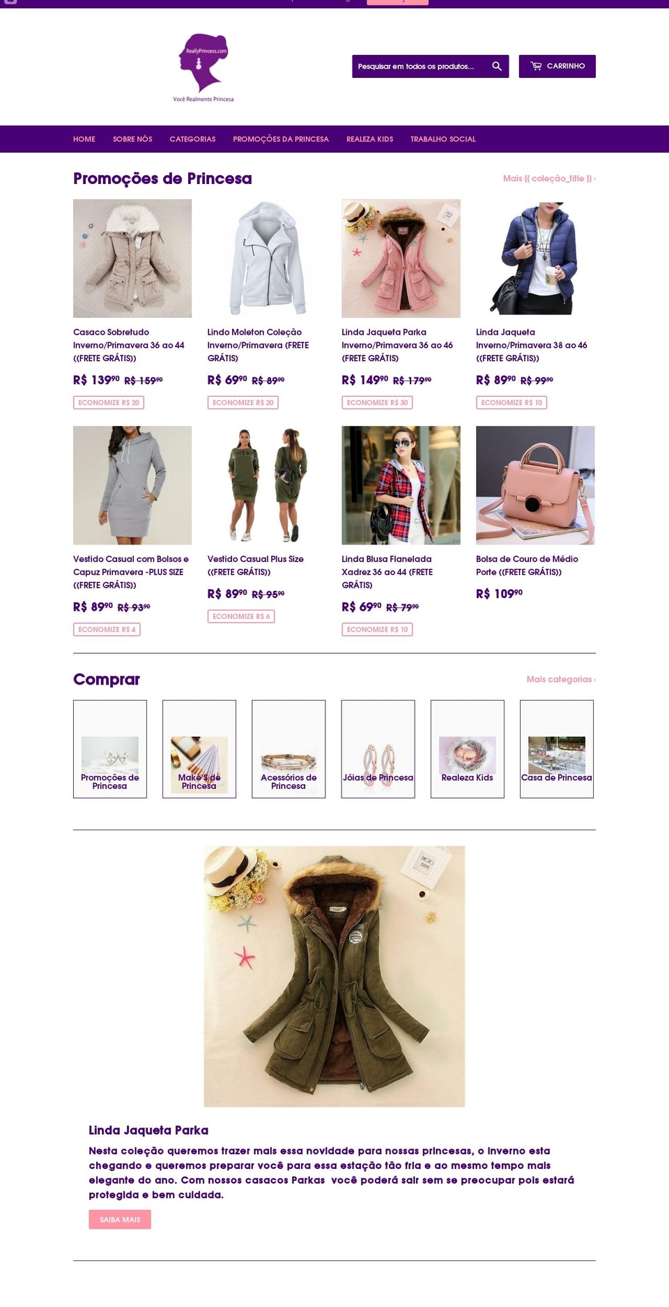 reallyprincess.com — Shopify storefront screenshot