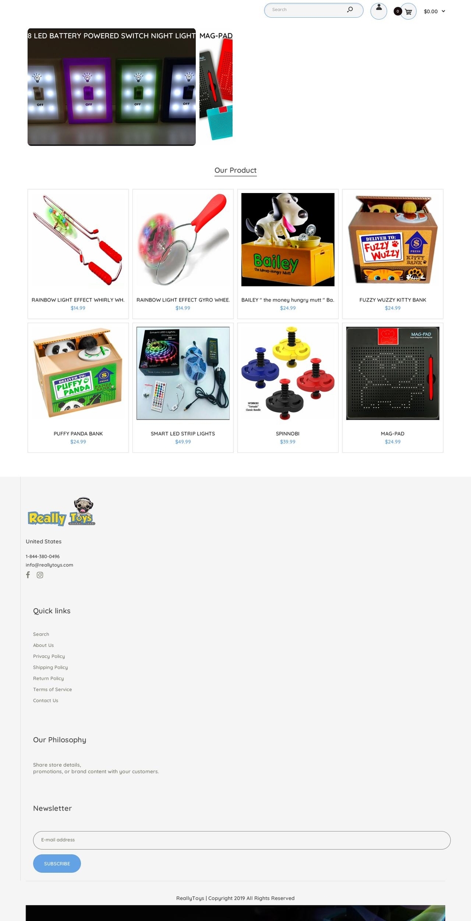 reallytoys.com shopify website screenshot