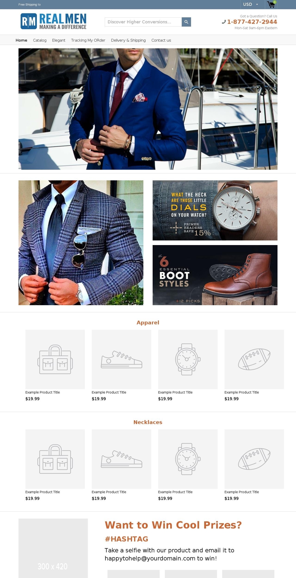 realmenworld.com shopify website screenshot