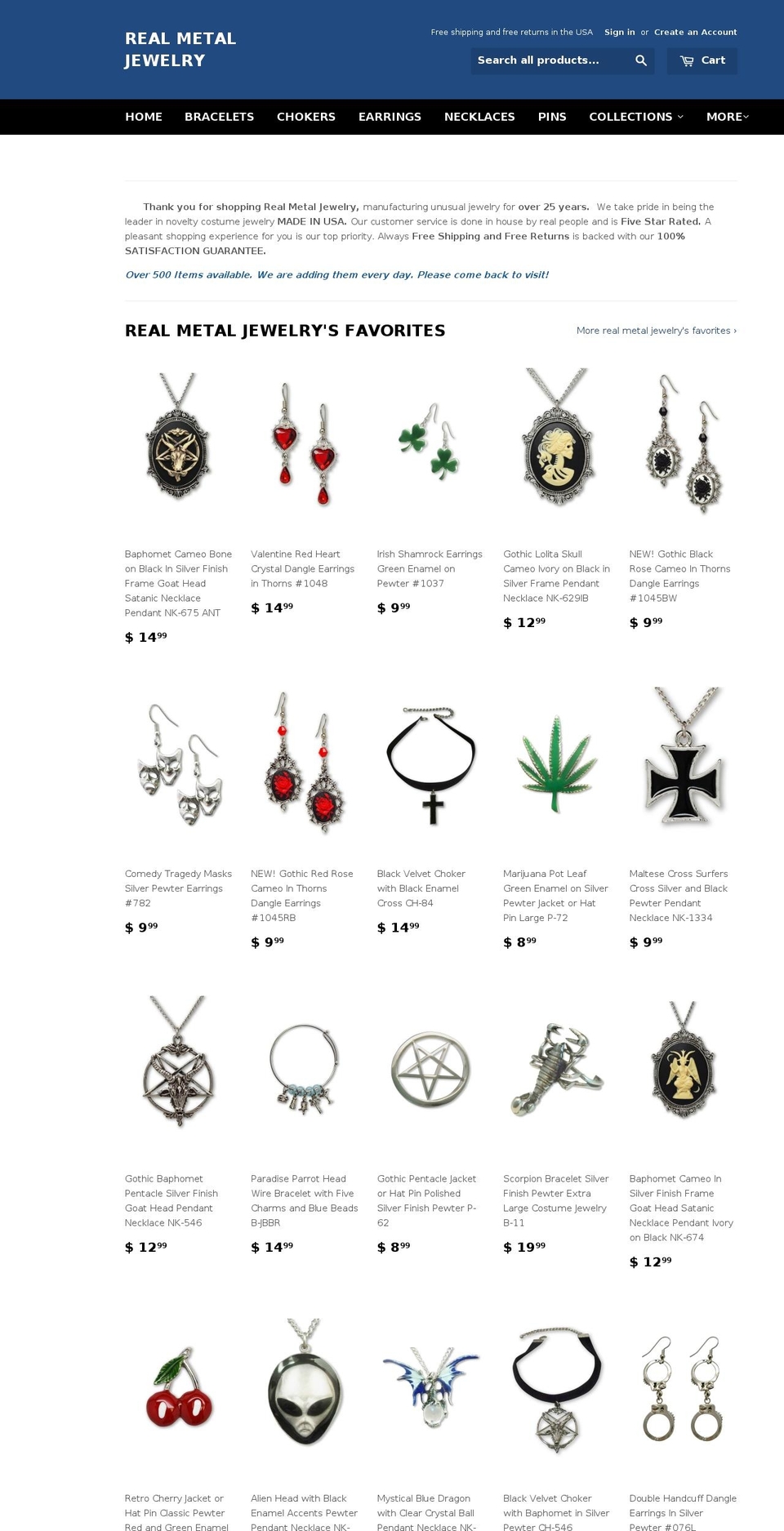 realmetaljewelry.com shopify website screenshot