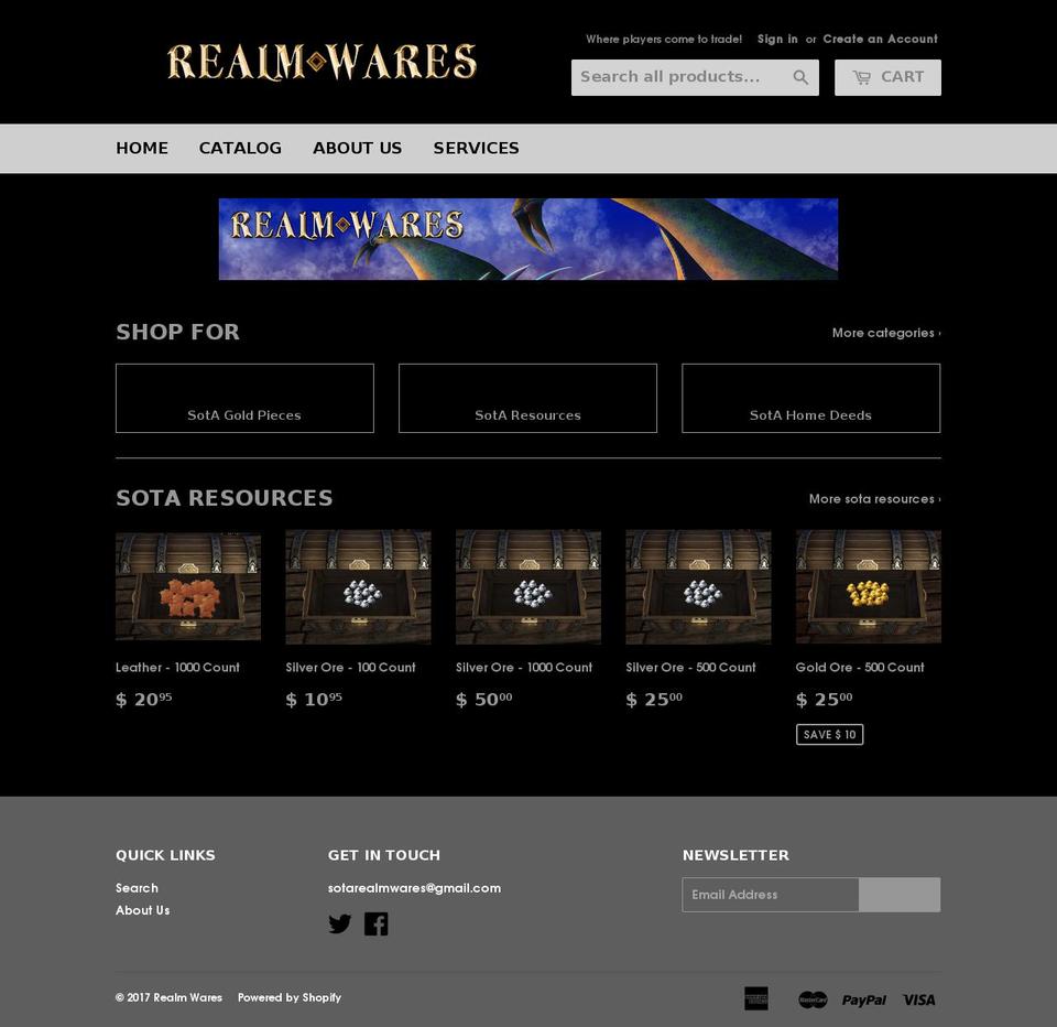 realmwares.com shopify website screenshot